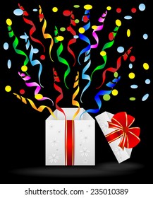 gift box with a bright serpentine,vector illustration