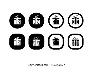 Geschenkbox-Schaltfläche Symbol-Design-Sammlung