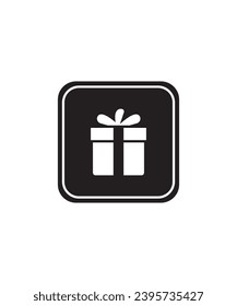 gift box button icon, vector best flat icon.