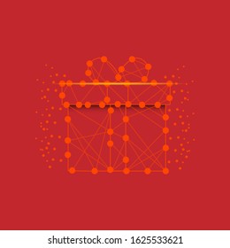 Gift box card design dot line concept vector eps 10