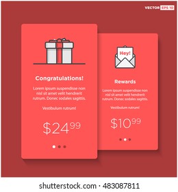 Gift Box Card Template (UI UX Elements User interface Shopping Set for Smartphone And Mobile in Flat Style Design)