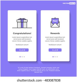 Gift Box Card Template (UI UX Elements User interface Shopping Set for Smartphone And Mobile in Flat Style Design)