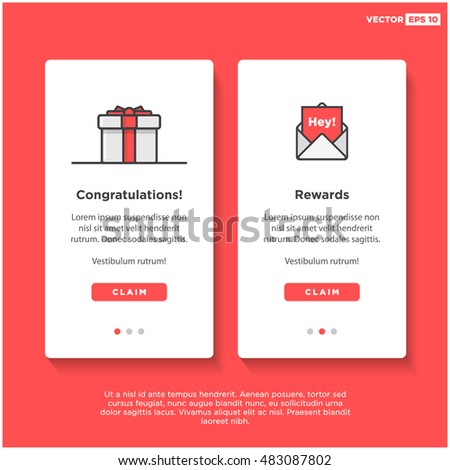 gift box card template ui ux stock vector royalty free 483087802