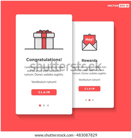 gift box card template ui ux stock vector royalty free 483087829