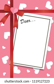 Gift box and card with text space for Valentine day.
