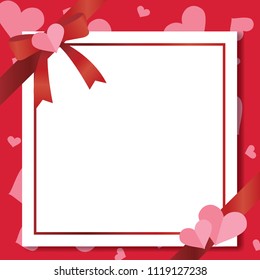 Gift box and card with text space for Valentine day.