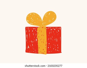 Gift box cartoon icon with bow