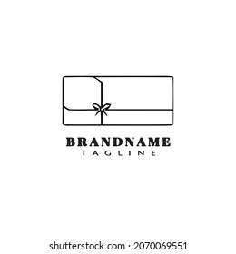 gift box cartoon logo icon design black modern isolated vector illustration
