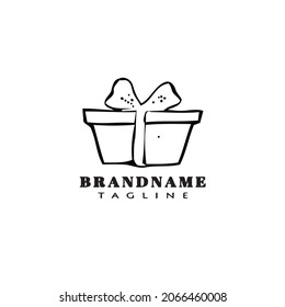 gift box cartoon logo template icon design black modern isolated vector