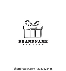 gift box cartoon logo template icon design black modern isolated vector