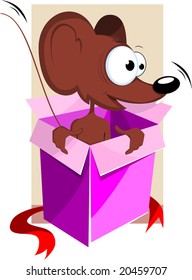  gift box with a cartoon rat	