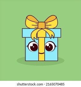 Gift box cartoon style vector illustration