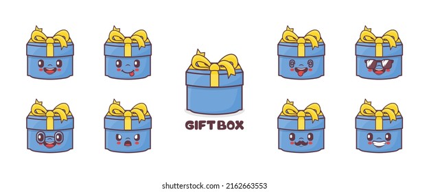 gift box cartoon vector illustration. symbols, emoticons, cartoons. isolated on a white background