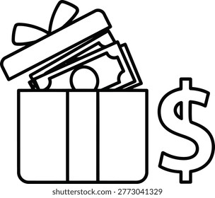 Gift box with cash inside