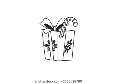 gift box charismas' silhouette vector 