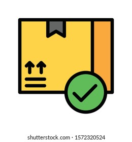 gift box and check mark related to black friday vector with editable stroke