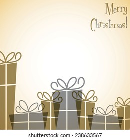 Gift box Christmas card in vector format.