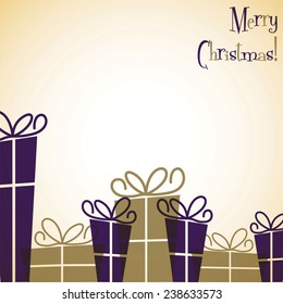Gift box Christmas card in vector format.