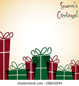 Gift box Christmas card in vector format.