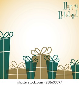 Gift box Christmas card in vector format.