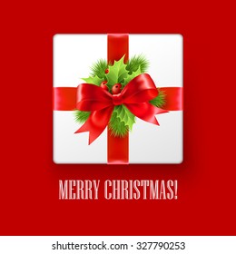 Gift box with Christmas decoration. Vector illustration EPS 10