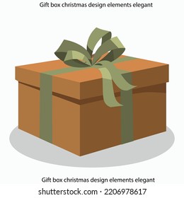 Gift box christmas design elements elegant flat classical outline