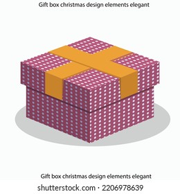 Gift box christmas design elements elegant flat classical outline