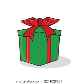 gift box, gift box for christmas, box, new years gift, birthday present, chrismast gift icon vector logo cartoon design illustration
