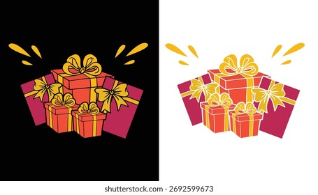 presente, caixa, natal, presente, arco, fita, feriado, aniversário, celebração, vetor, xmas, surpresa, compras, ilustração, decoração, pacote, design, cor, cartão, presentes, 3d, vermelho, objeto, cartão,