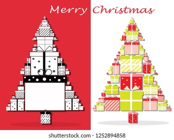 gift box and Christmas tree