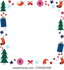 Gift Box And Christmas Tree Frame