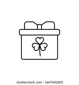 Gift, box, clover icon. Simple line, outline vector elements of Patrick's day icons for ui and ux, website or mobile application