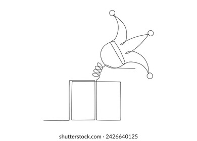 The gift box the clown uses. April fools one-line drawing