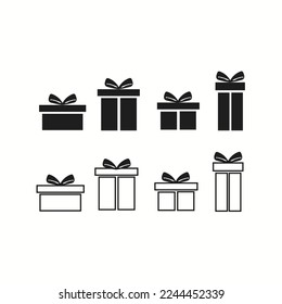 Gift box collection with ribbons Vector illustration