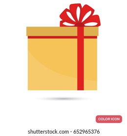 Gift box color flat icon for web and mobile design