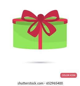 Gift box color flat icon for web and mobile design