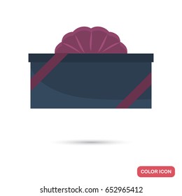 Gift box color flat icon for web and mobile design