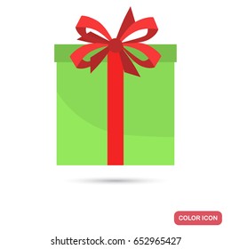 Gift box color flat icon for web and mobile design