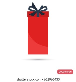 Gift box color flat icon for web and mobile design