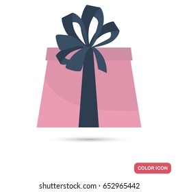 Gift box color flat icon for web and mobile design