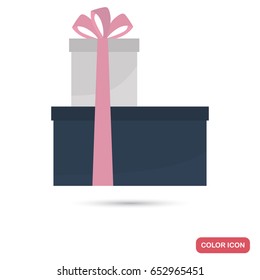 Gift box color flat icon for web and mobile design