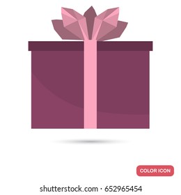 Gift box color flat icon for web and mobile design