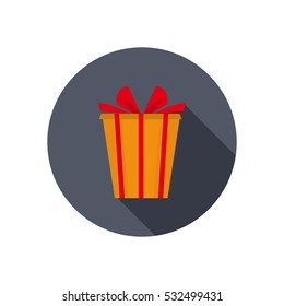 Gift box color icon. Flat design for web and mobile