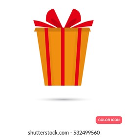 Gift box color icon. Flat design for web and mobile