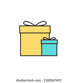 gift box colored icon. Element of birthday party icon for mobile concept and web apps. Colored gift box icon can be used for web and mobile