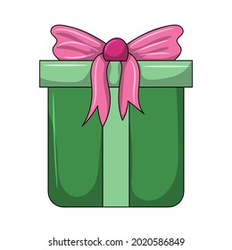 Gift Box Colored vector illustration with simple hand drawn sketching style 