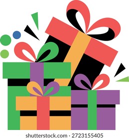 Gift box colourful Vector Art, Icons, and Graphics for designers