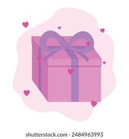 gift box concept illustration, flat style vector illustration