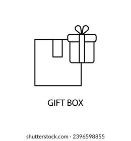 gift box concept line icon. Simple element illustration. gift box concept outline symbol design.