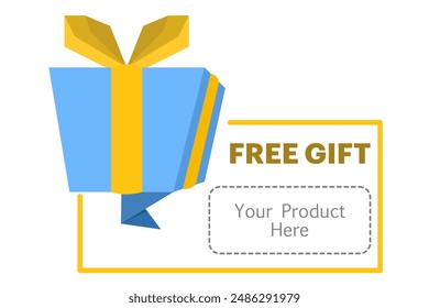 gift box concept, loyalty program, earn points, exchange gift box, more discount, facility concept, Origami Box. Free delivery, gift concept vector illustration, flat vector icon.